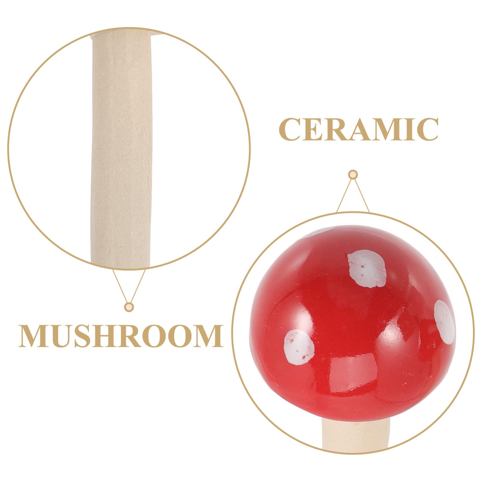 Happyyami 3pcs Garden Mushroom Figurines Ceramic Mushroom Statues with Spots for Outdoor Garden Decor Unique Accessories for Flowerpots and Shelves - Image 2