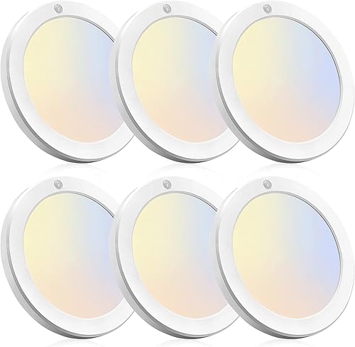 Paquete de 10 luces LED de techo con sensor de movimiento de 18 W, 3 colores en 1 3000 K4000 K5000 K, lámpara redonda de montaje empotrado