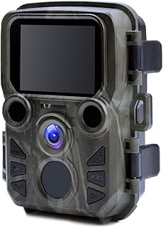 Câmera de trilha Câmera de trilha Mini câmera de jogo de trilha visão noturna 1080P 12MP Câmera de caça à prova d'água ao ar livre Armadilhas de fotos selvagens com LEDs infravermelhos com alcance de