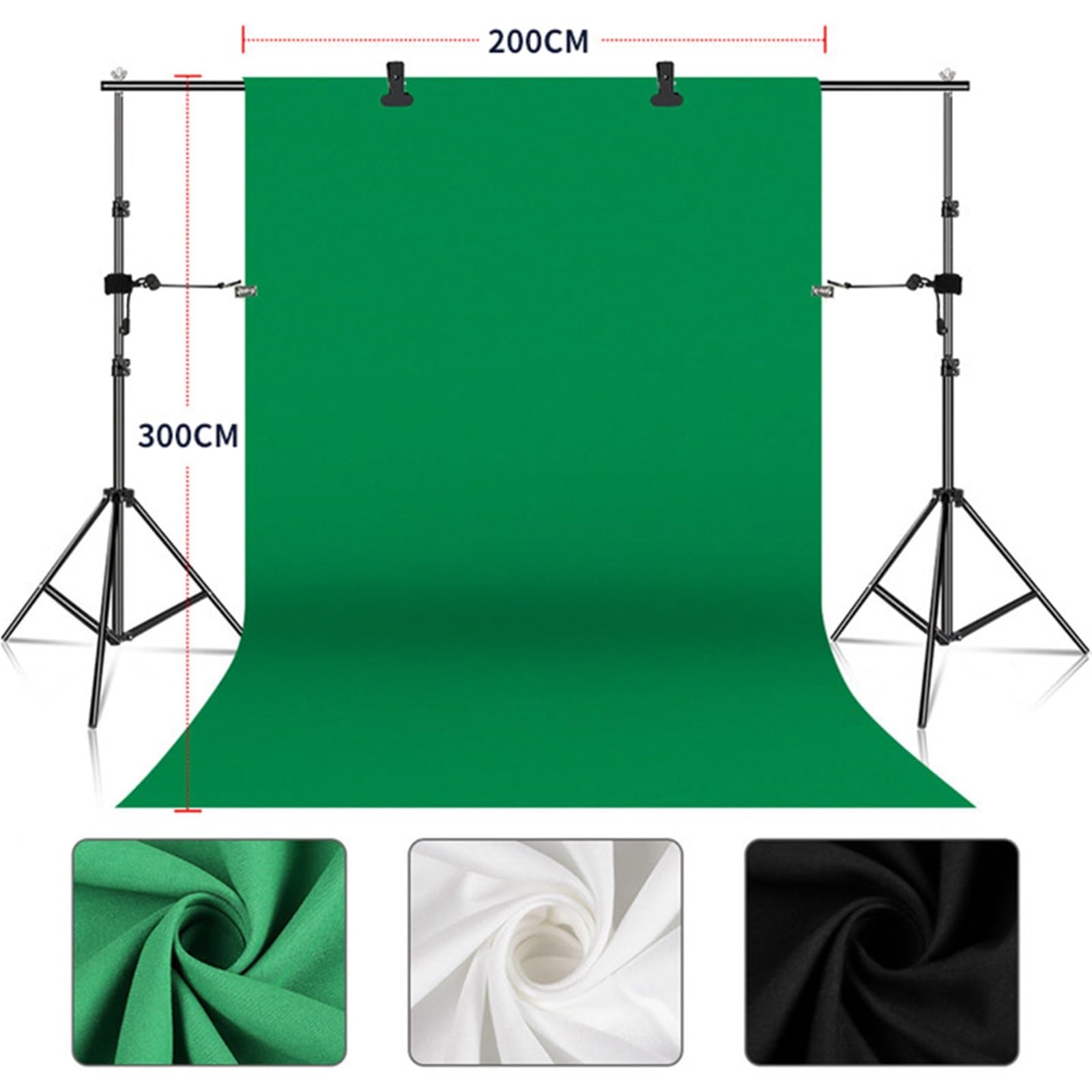 Sfondo Fotografico Solo sfondo in tessuto, schermo verde, chiave cromatica, di cotone, bianco for studio fotografico(Only Blcak cloth,3000x6000)