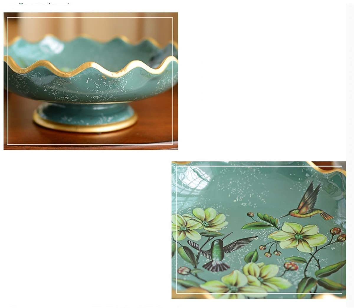 ERoomQ Pasta Bowls Bowls Unique Modern Large Ceramic Fruit Bowl Vintage Fruit Bowl - Floral Pattern,