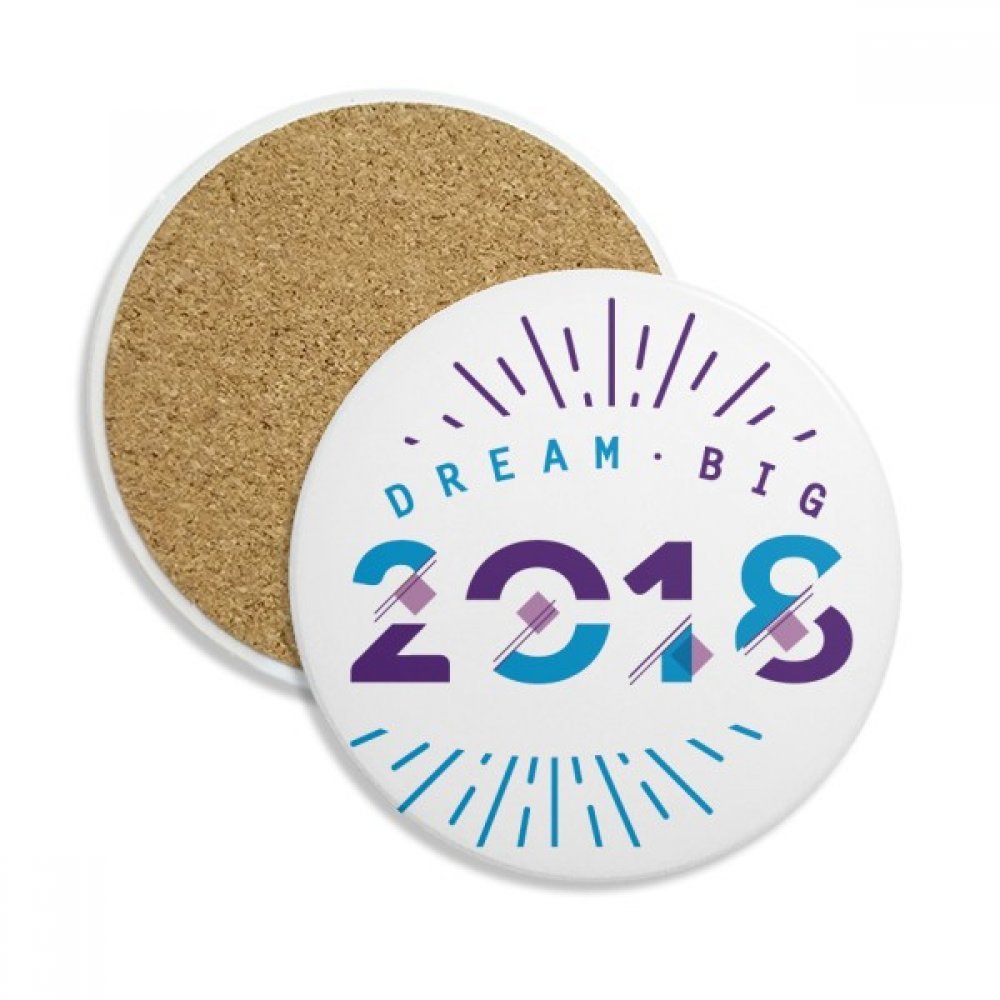 Coaster en céramique Bonne Année cadeau idéal de 2Pcs pour les fêtes et la maison
