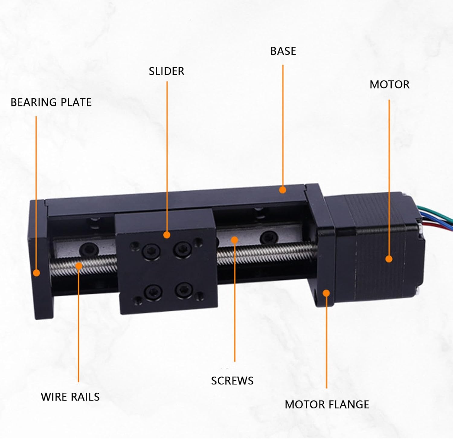 Linear Rail Guide Slide Actuator 50mm Stroke T Shape CNC Linear Stage Motion Actuator with 28 Stepper Motor for DIY CNC Milling Testing Equipment Optical Laboratory Aluminum Alloy