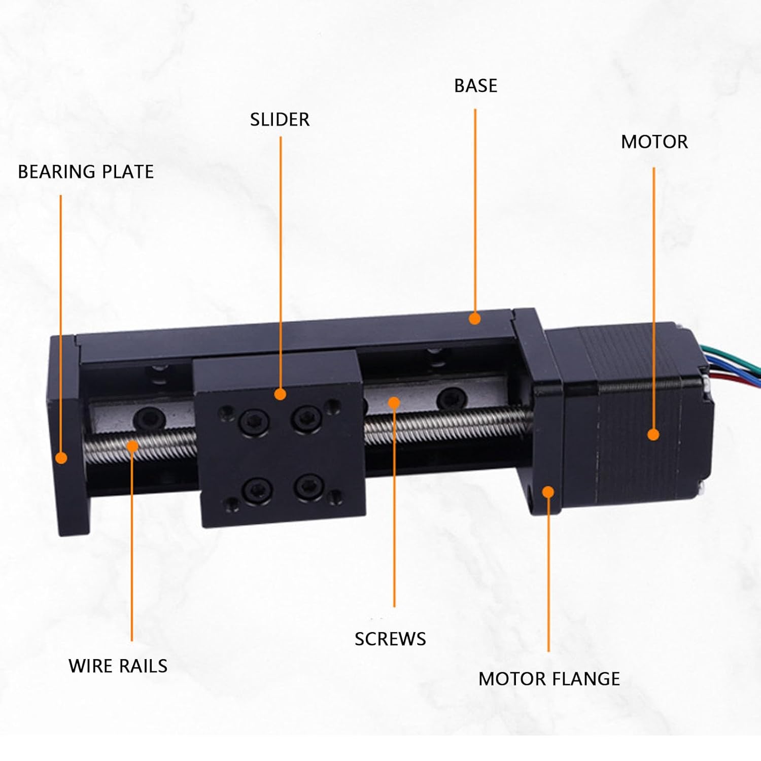 Luocute Mini Linear Rail Guides Slide Actuator, 50mm Effective Stroke Length T Shape High Accuracies 28 Stepper Motor X Y Z Linear Stage Motion Actuator, Stable and Quiet