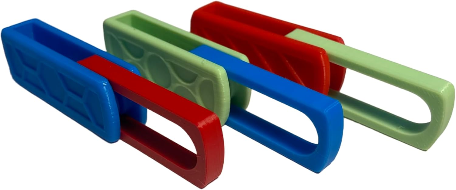 3D Printed 3 Pack Slider Fidgets Multicolor