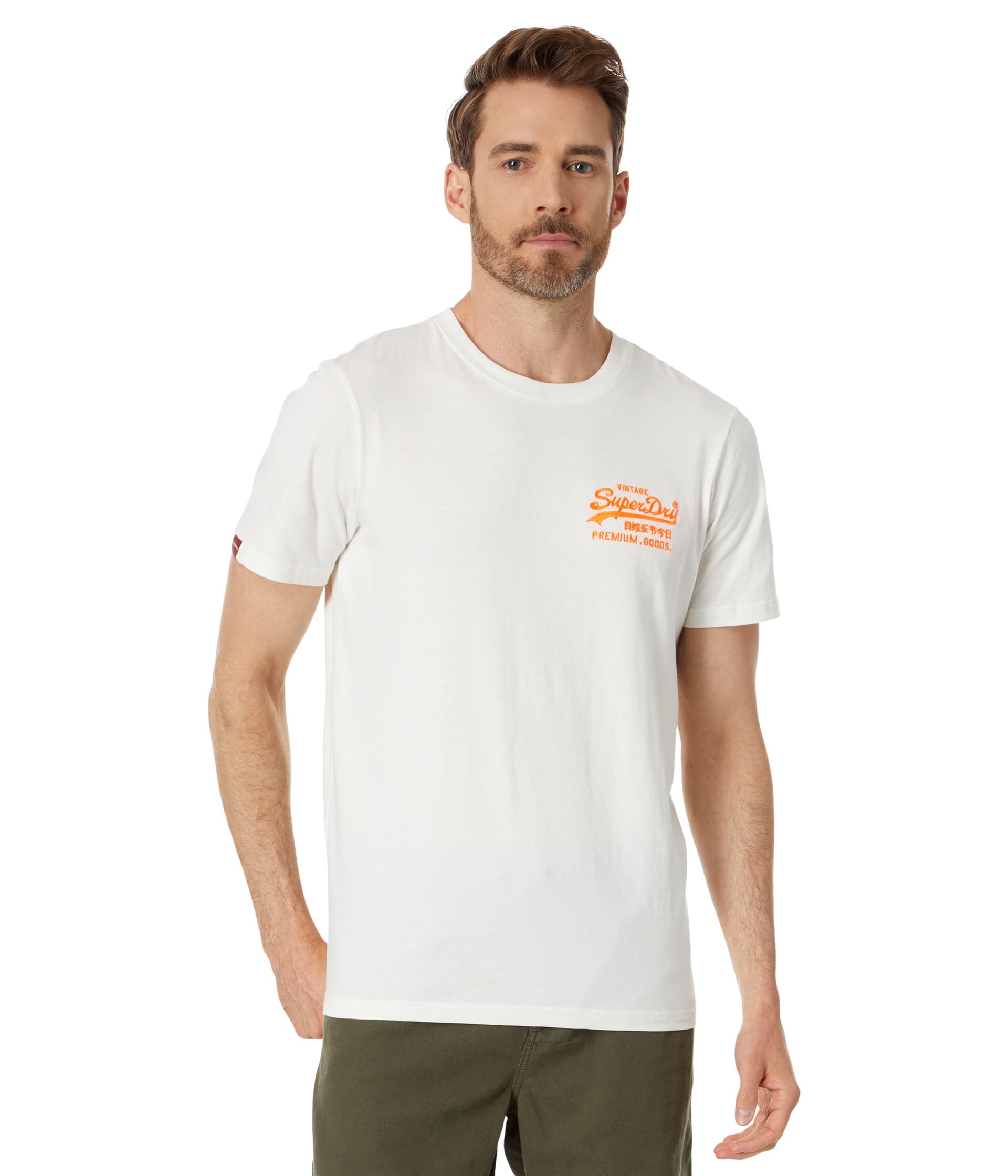 SuperdryVintage Logo Neon Tee Ecru 2XL