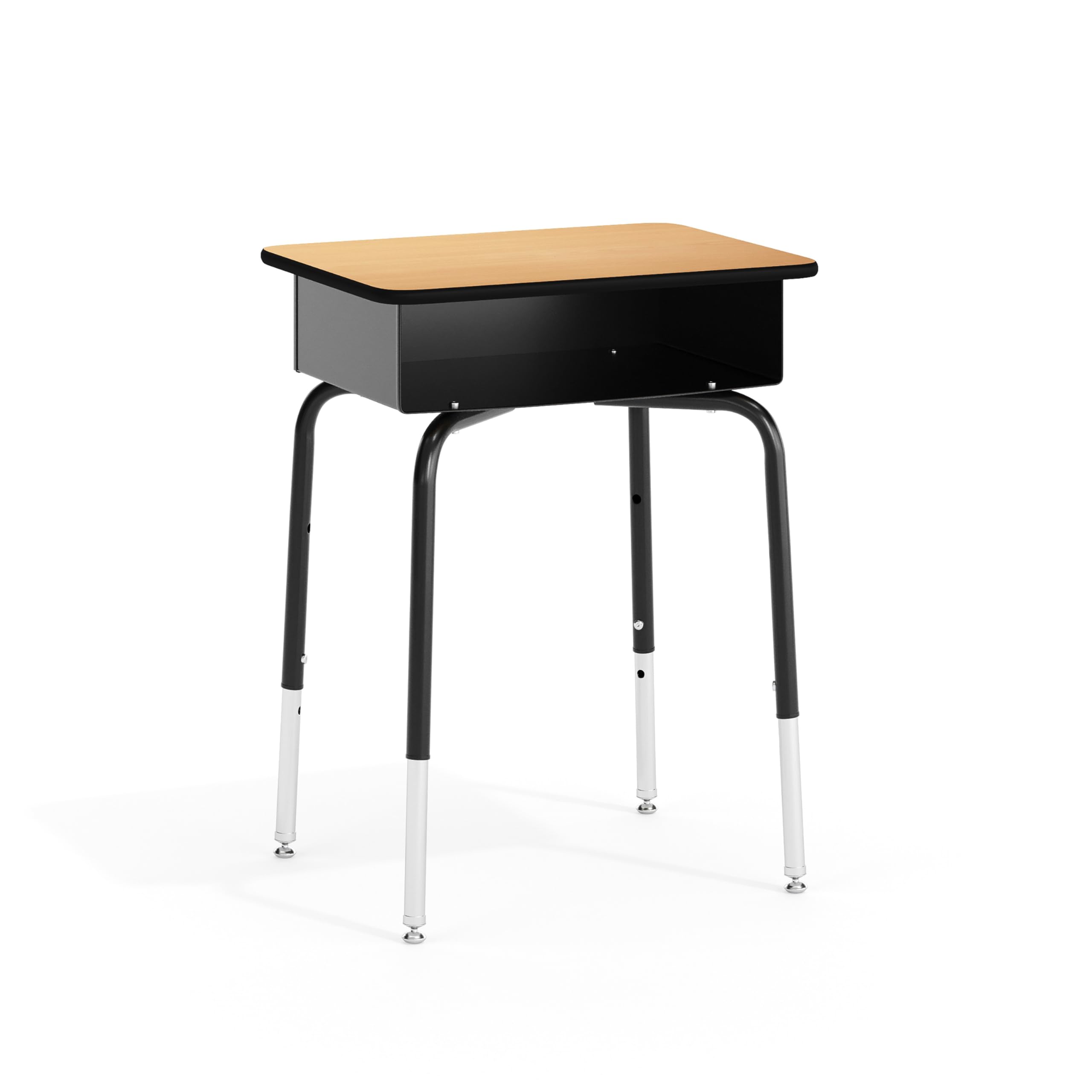 Flash Furniture Metal Student Desk with Open Book Box, Natural, 10-Pack