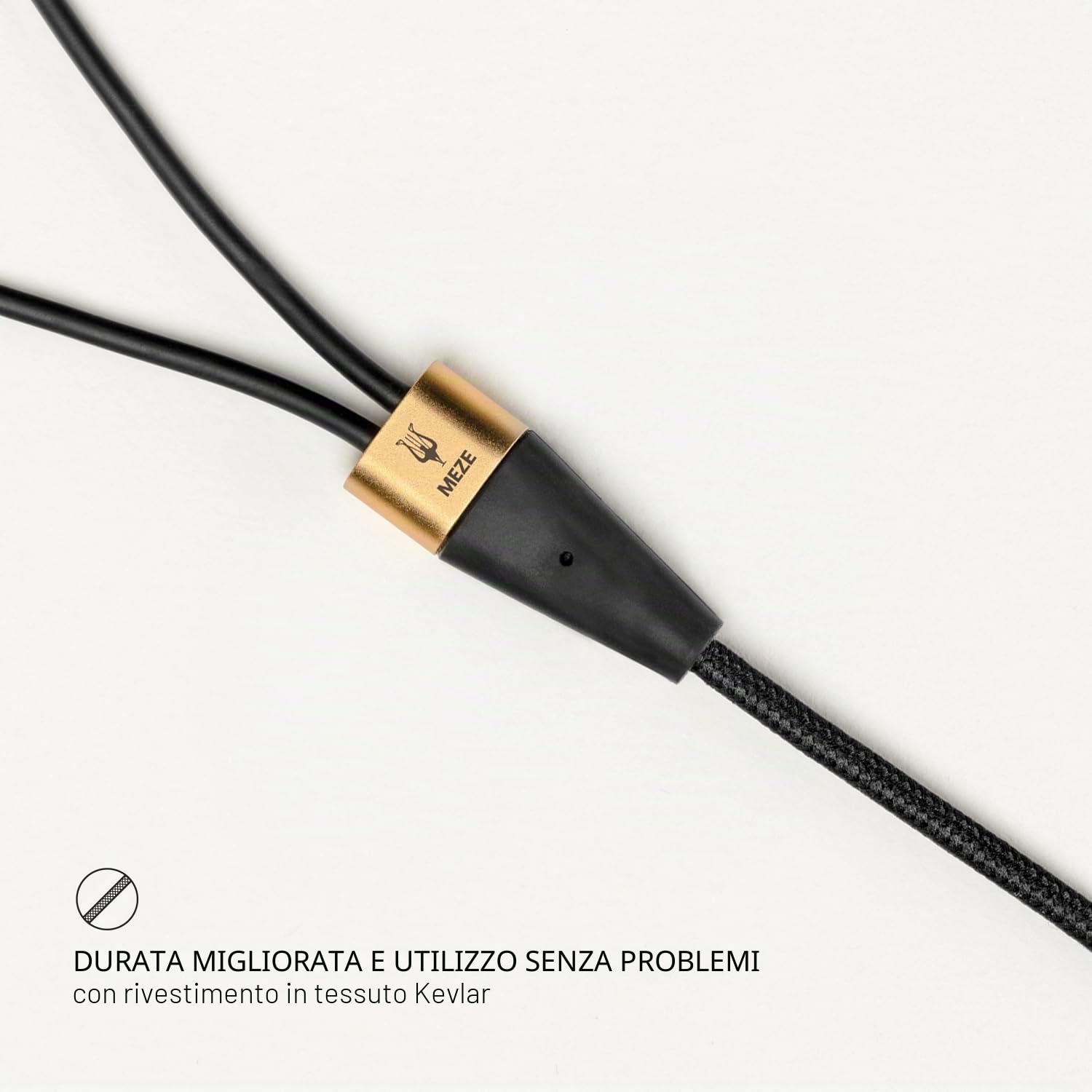 Câble asymétrique Meze audio 99 Classics mono 3,5 mm à 3,5 mm 3 m Noir et Or