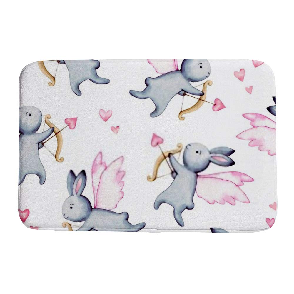 Tapis de bain antidérapant Bunneis 31x20 inch en microfibre polaire corail lavable