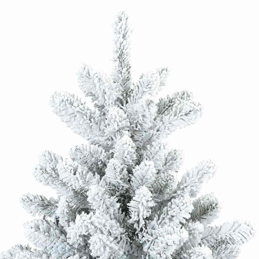 Künstlicher Weihnachtsbaum 210 cm schneebedeckt weiß mit Scharnierästen und faltbarem Metallständer, naturgetreu, klappbar, für Wohnzimmer, Garten, Büro