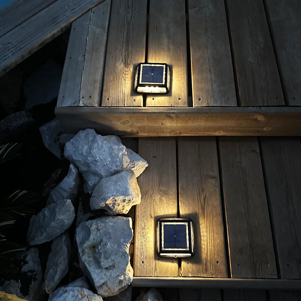 Lumisky Set mit 8 Solarleuchten für den Garten, quadratisch, zum Aufstellen, LED, Warmweiß, 8 x Quadry, 12 x 12 cm