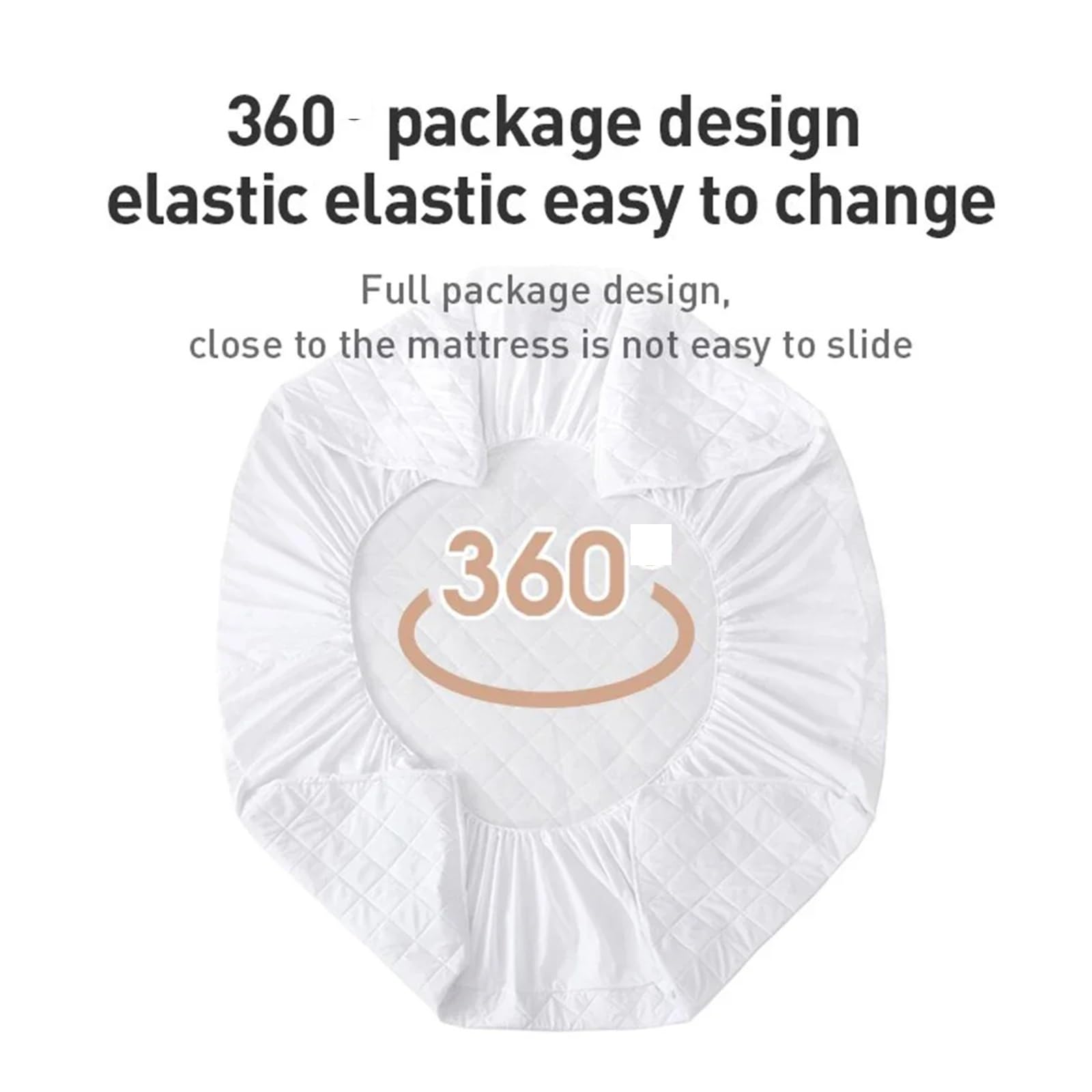 Funda de colchón Impermeable Sábana Ajustable Protector Sin Funda Almohada para ColchóN(Light Grey,180x200x30cm)