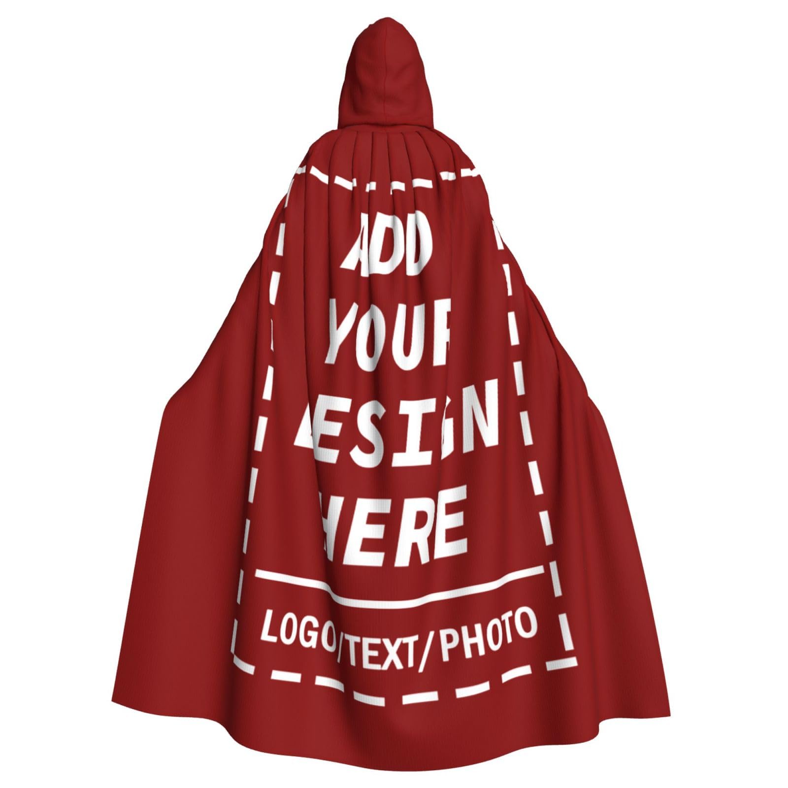 Personalised Cloak Custom Black Cape with Image Text Name Logo, Personalised Cloak with Hood Halloween Costume Adult Women Men, Masquerade, Wedding Party Outfit Funny Custom Gifts for Adults