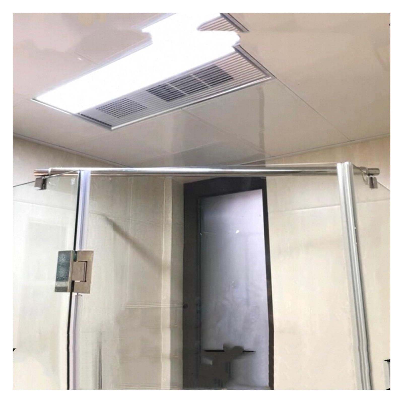 Haixhx Flat Head Double Stainless Steel Shower Glass Support Bar, Telescopic Extendable Frameless Fixed Supporting Rod For Fix Wobbly 8-12Mm Glass Panel(,600-800Mm)