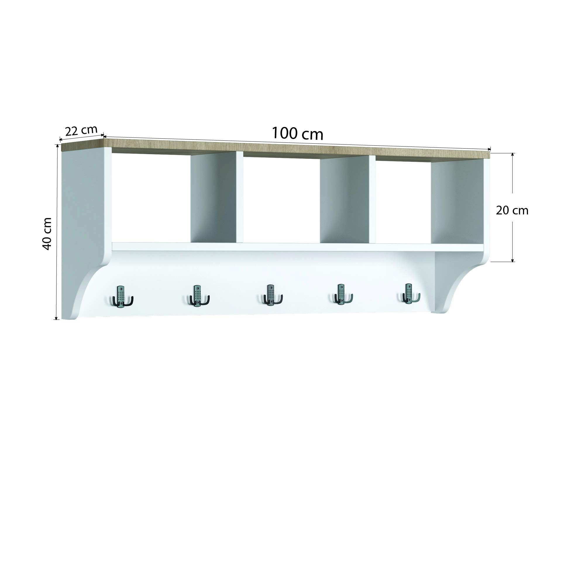 P&W Wooden Coat Rack with Shoe Storage and Shoe Rack White Free