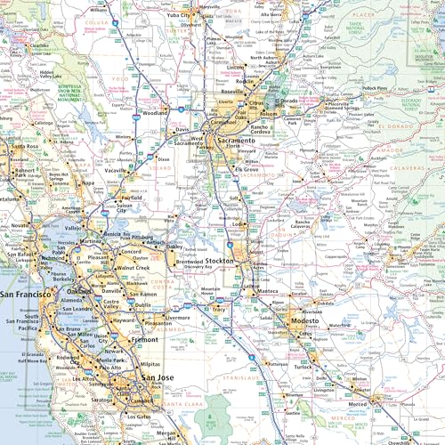 California State Map Rand McNally carte routière pliée lisible