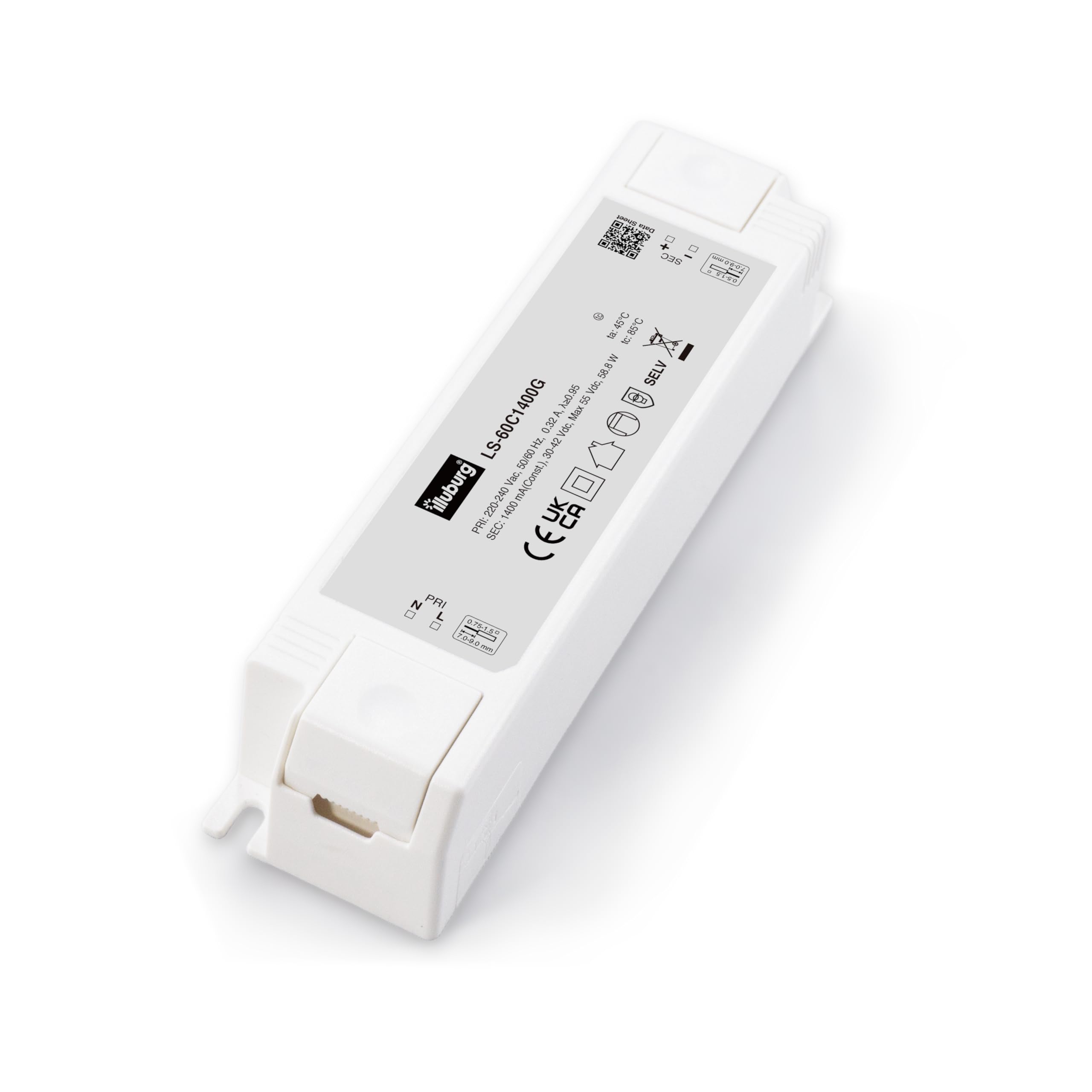 illuburg LED Driver 1400mA Constant Current 42W - 60W Flickerfree LED Power Supply Transformer