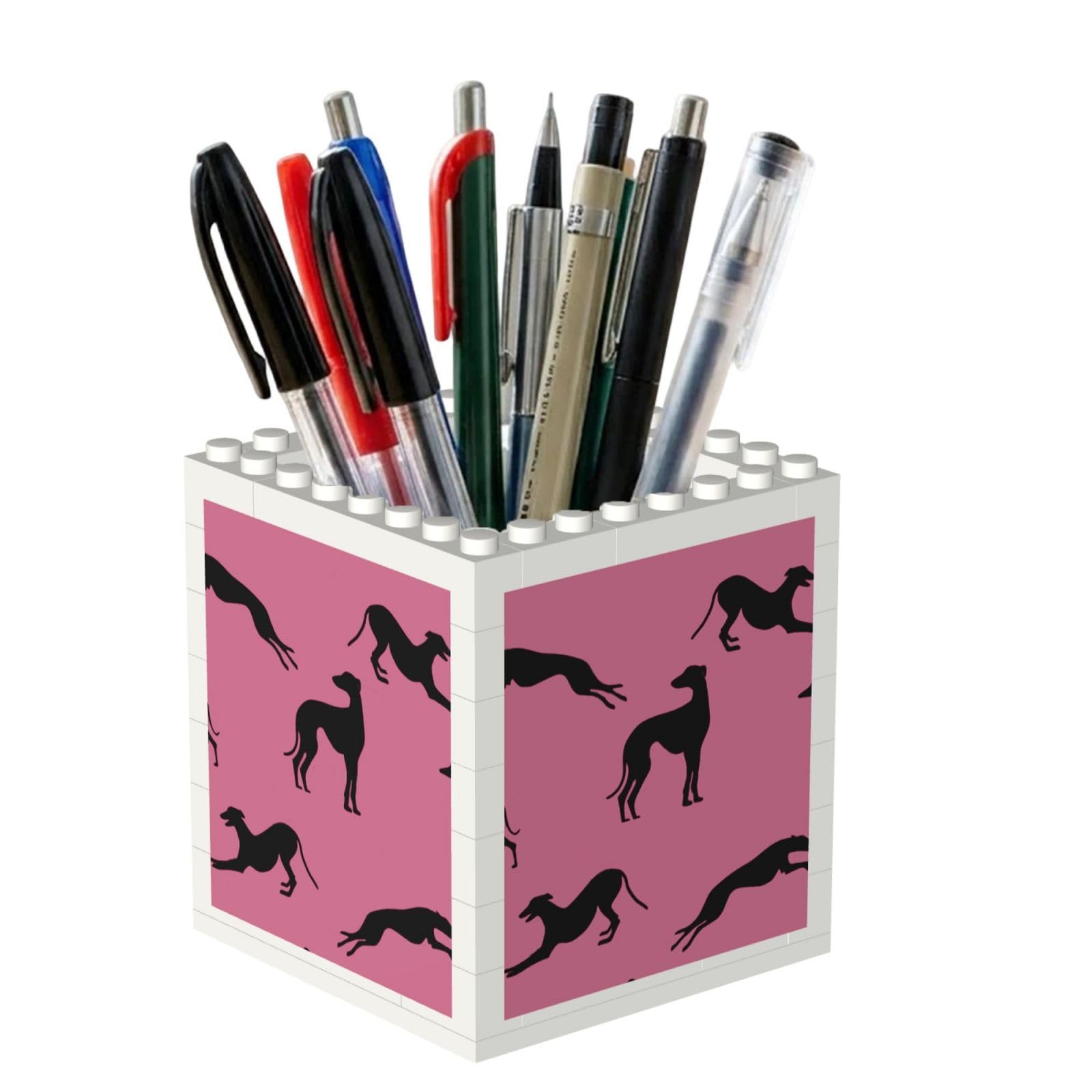 Poadnly Greyt Greyhound Silhouettes Eda, Pen Pot Pencil Holder for Office Home School, Compact Desk Organiser for Office Stationery