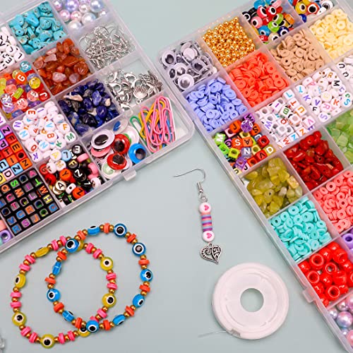 Image of IOOLEEM 28 Grids Plastic Bead Organizer Box, Organizer Container Storage Box, Dividers for bead arts and crafts.