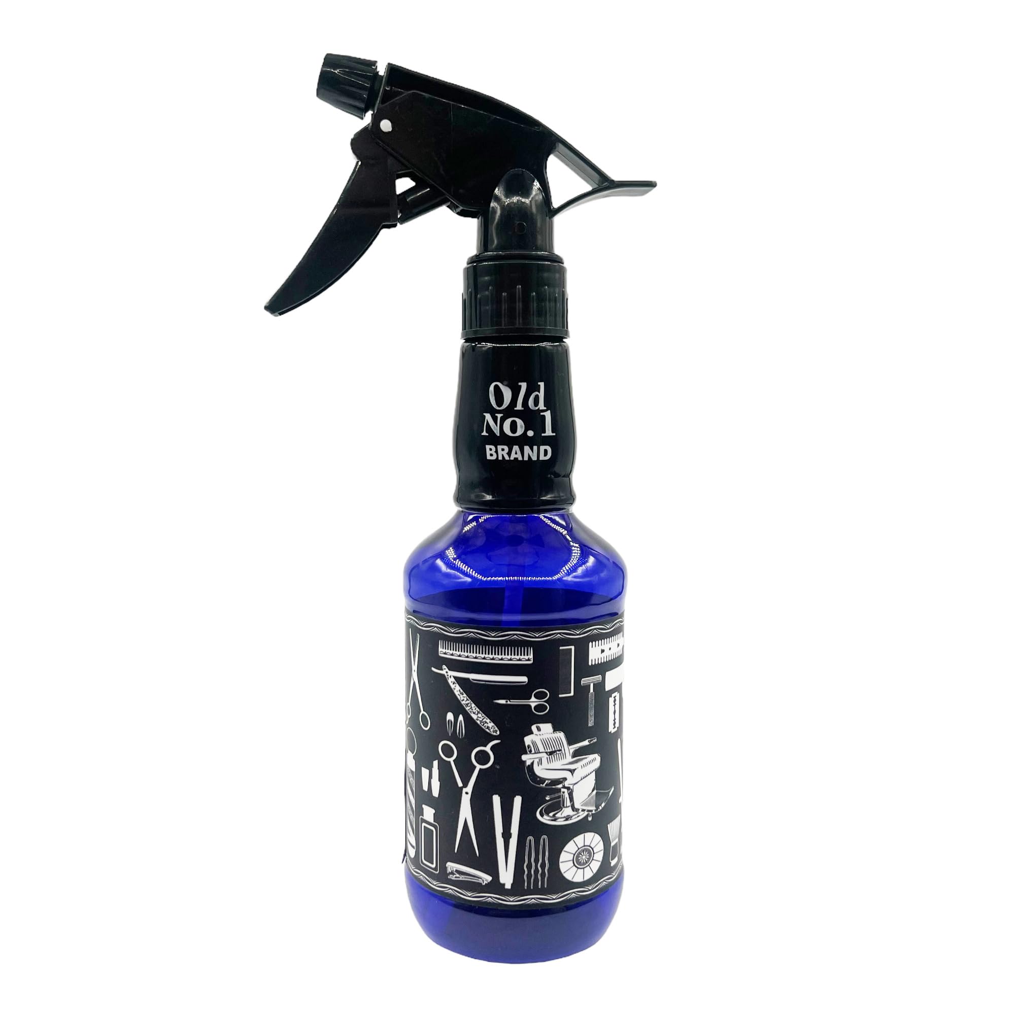 Eson Blue Circle Hair Water Spray Bottle 300Ml, Whisky Style Spray Bottle For Hair, Barber Salon Hairdresser, Mist Sprayer,Retro Stylish, Empty Refillable Sprayer For Shaving And Cleaning 300Ml (Blue Circle)