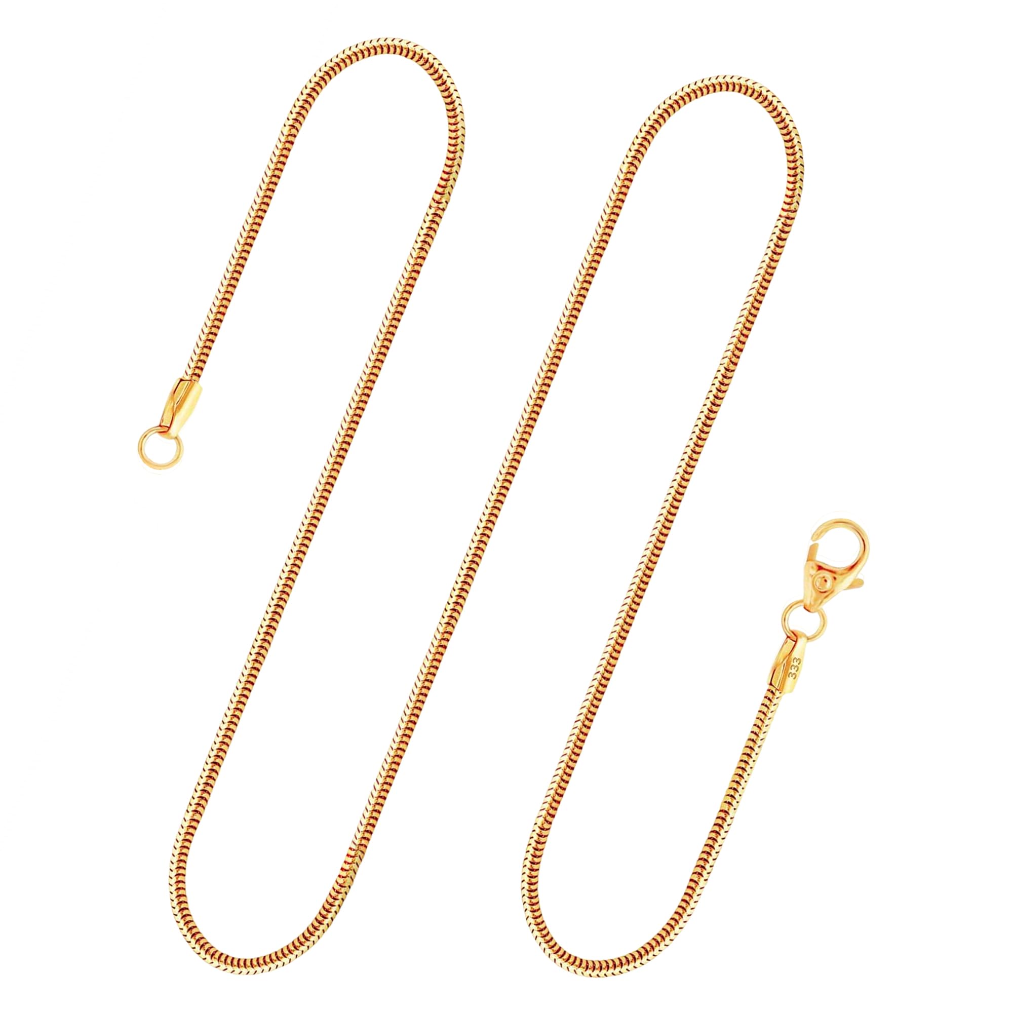 8 Karat 333 Gold Schlangenkette Damen Echtgold 0.9-2.4 mm - Länge wählbar