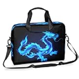 DXTKWL Laptop Bag Blue Fire Chinese Dragon Laptop Case Sleeve Messenger Bags with Shoulder Strap Briefcase for Laptop 13 14 14.5 15.6 16 in