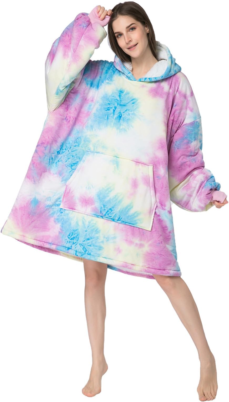 Shamdon Home CollectionOversized Blanket Hoodie,Wearable Blanket Sweatshirt for Women and Men, Soft& Warm Sherpa FLeece Hoodie Blanket Adult with Pocket
