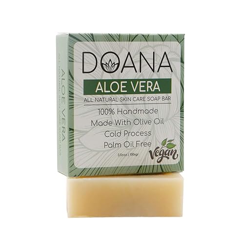 Barra de jabón de aloe vera, ahora con manteca de karité, vegano, aceite de oliva y aceite de coco, sin aceite de palma, anti-acné, gran hidratante,