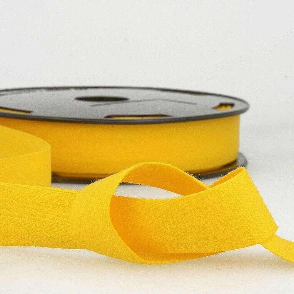 30mm Pure Cotton Herringbone Twill Tape Binding 37 Colours 1 2 4 8+ Metres 304D, 018 Yellow, 8 Metres