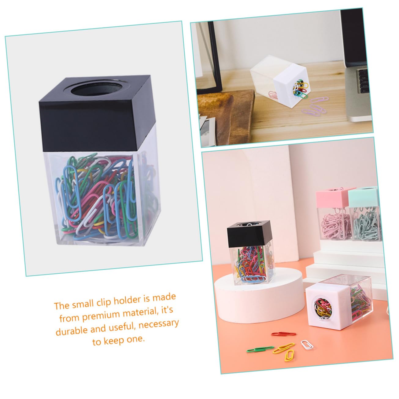 NUOBESTY 10stücke Magnetischer Papierklammer-spender Mit Abnehmbarer Abdeckung Quadratischer Transparenter Clip- Für Büro Und Schule Zur Aufbewahrung Von Büroklammern Und Kleinteilen