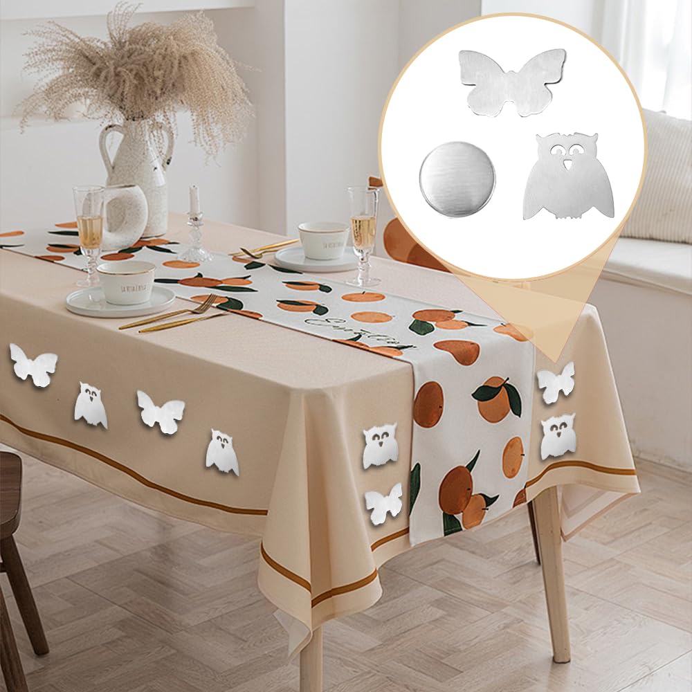 8 Pièces Poids De Nappe D'Extérieur, Poids De Nappe D Exterieur Poids De Nappe Magnetiques En Acier Inoxydable Pinces A Nappe Pinces A Nappe Trefle A Quatre Feuilles Pour Jardin Et Interieur