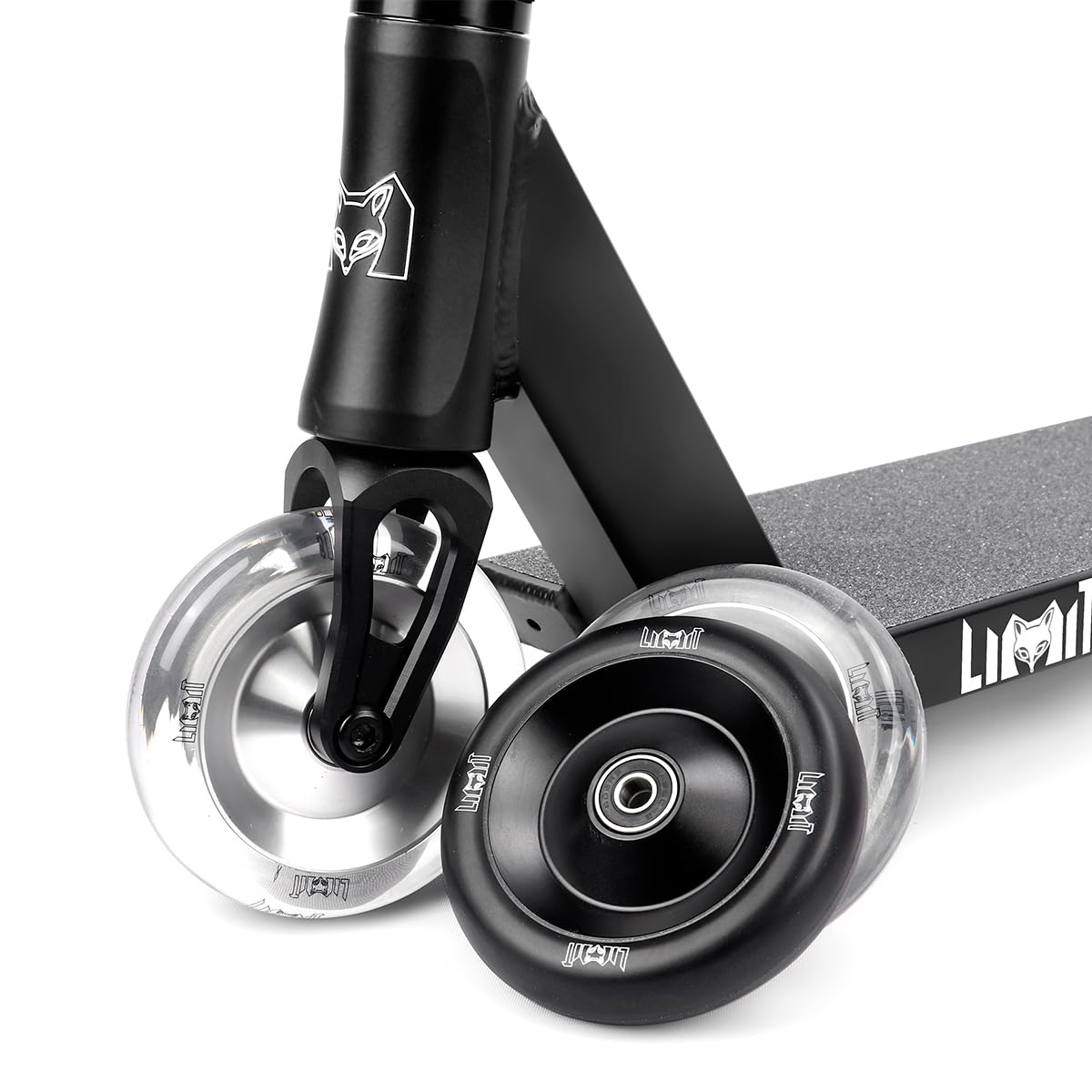 Limit Pro Trick Roue de rechange pour trottinette 110 x 26 mm 2 pièces Transparent plus épais PU et aluminium creux avec roulements ABEC-9 installés pour scooters BMX professionnels