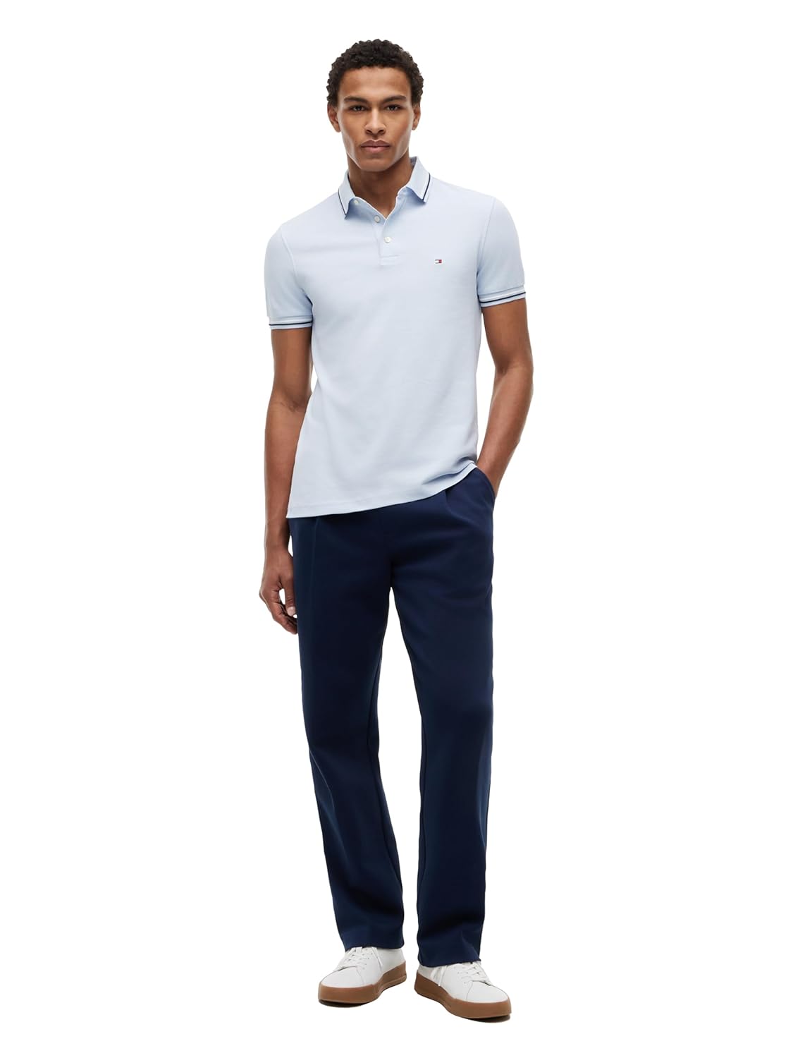 Tommy Hilfiger Mens Short Sleeve Casual Polo Shirts in Slim Fit with Stretch and Cuff Designs - Image 2