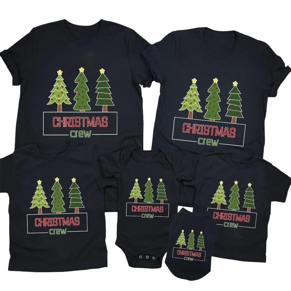 CONTEANER Merry Christmas Family Shirt,Matching Couples Xmas Graphic Tops