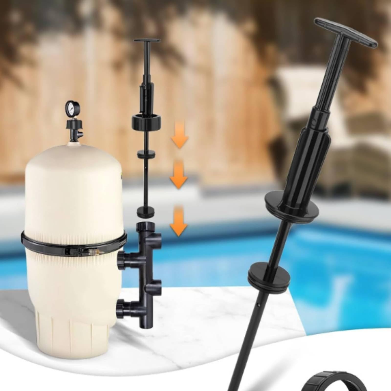 Ensemble Piston Vanne Contre-Lavage avec Arbre Cylindrique Long et Écrou Fileté Remplaçant la Pièce Détériorée du Filtre à Compatible avec Modèles