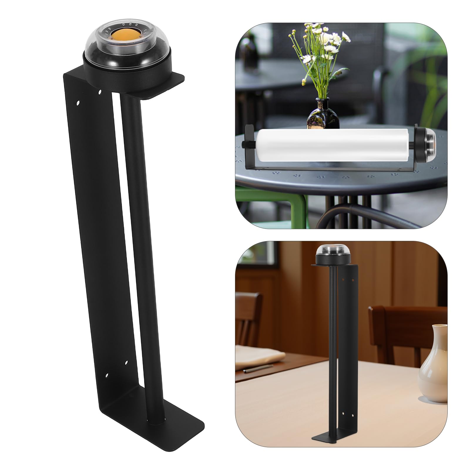 Dispensador de bolsas de comestibles resistente con construcción de acero inoxidable y plástico, optimización del espacio y mejora la eficiencia, soporte para bolsas de transporte para