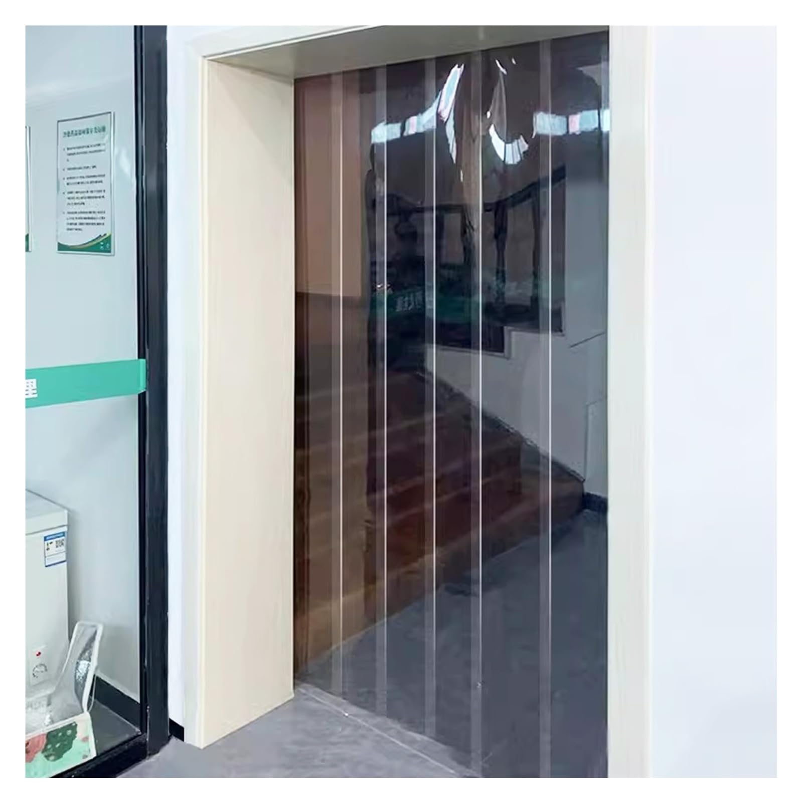 Rideau de porte en vinyle plastique PVC à lamelles verticales transparentes et imperméables pour terrasse, industriel, garage