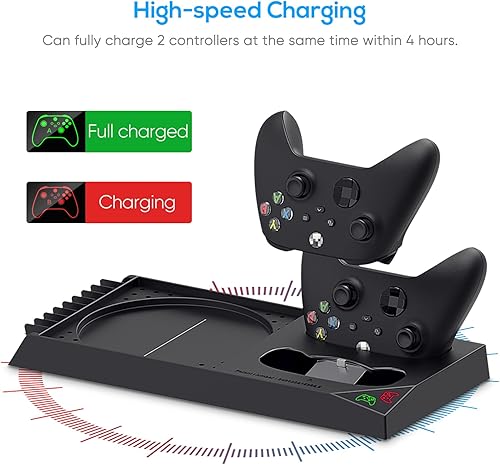 Miniatura 5 de Ventilador de refrigeración RGB para Xbox Series X con filtro de cubierta antipolvo y soporte de refrigeración vertical compatible con Xbox Series X