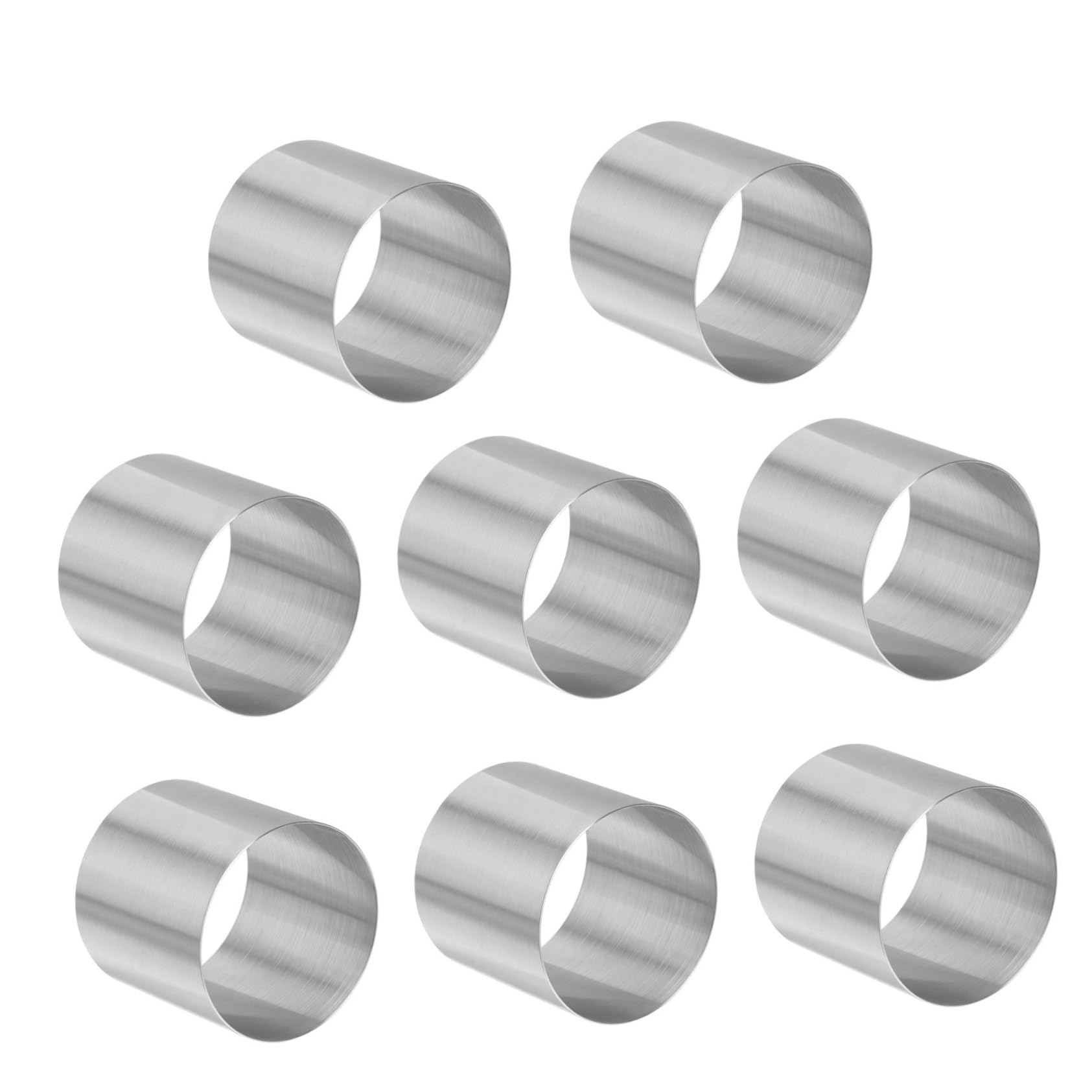 Hemobllo Molde Fácil de Limpiar y Desmoldar 8 Piezas, Redondo para Pastel de Acero Inoxidable Adecuado para Mini Tartas y Postres DIY
