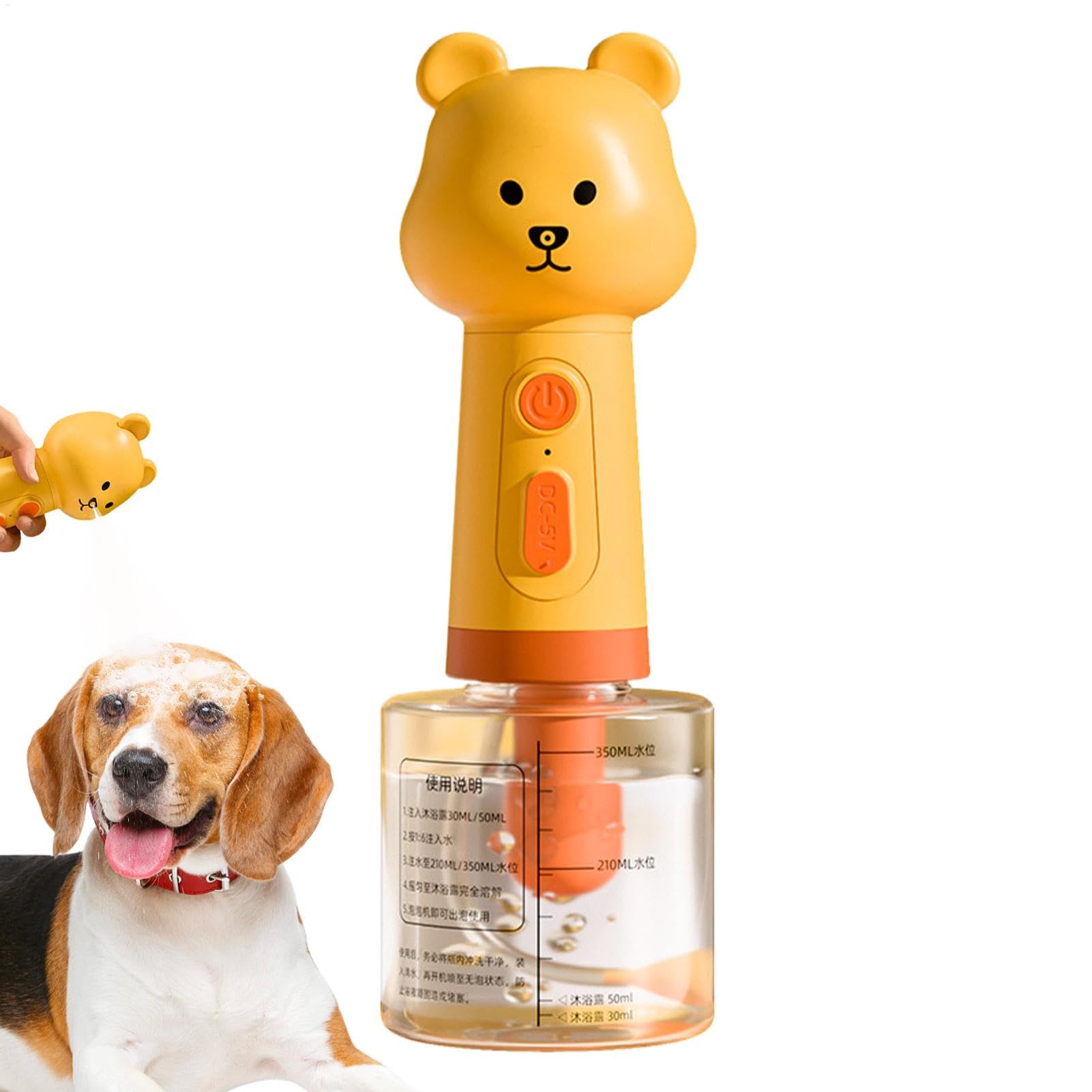 ETUCYNG Dog Shampoo Frother - Foam Machine Shampoo Dispenser Frother | Pet Supplies, Cleaning Tools, Bear Dinosaur Foamer for Pet Bathing, Kitchen Sink, Toilet Cleaning