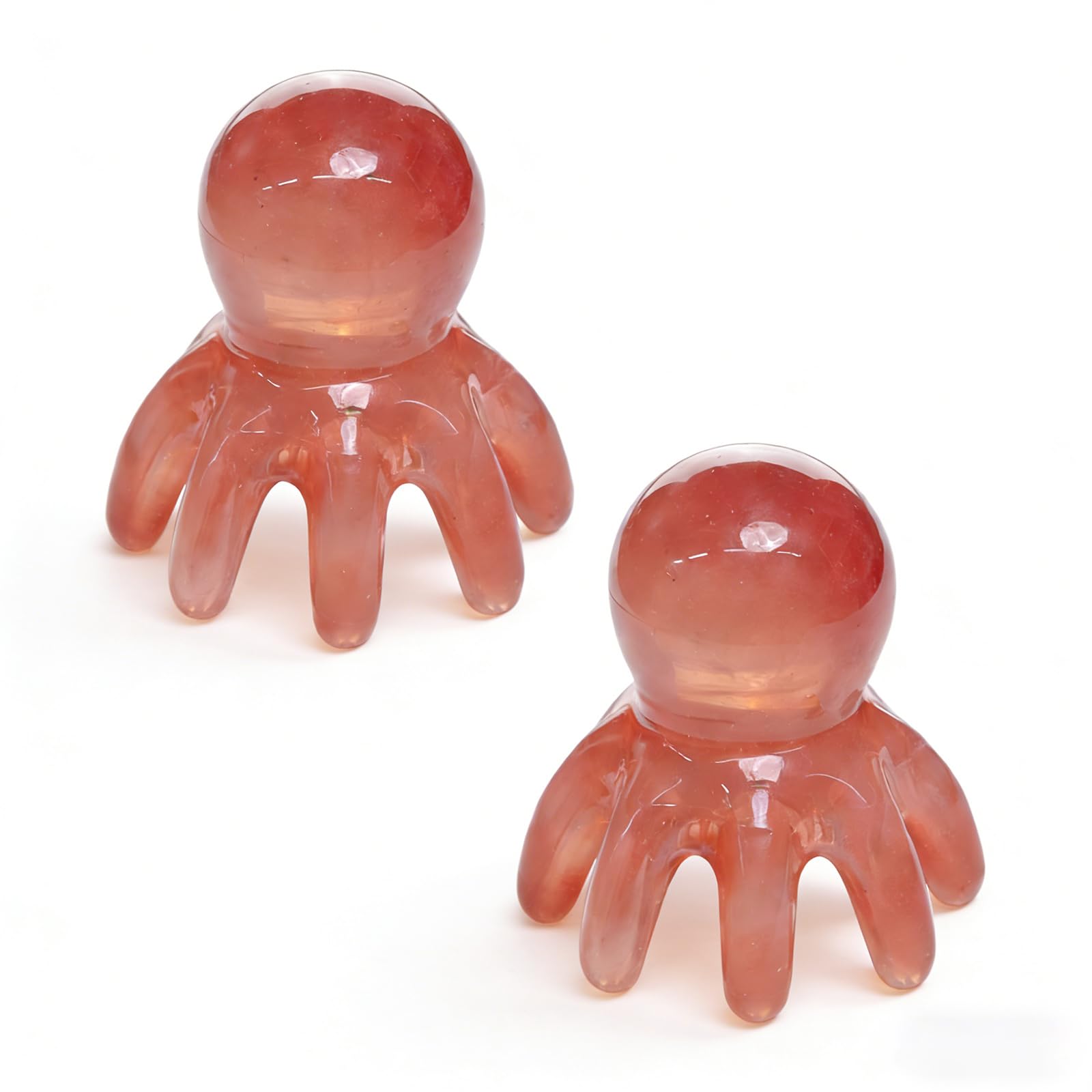 Scalp Massager, 8 Claws Octopus, Head Massager, Head Spa, Hand Professional, Scalp Care, Anti-Itch, Promotes Blood Circulation, Trigger Point Press, Manual, Push Type, Small Mini Tool, Set of 2