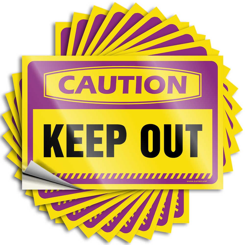 Decals Small Stuff Hard Caution Keep Out - No Residue Decals for Tiki(8X12CM)