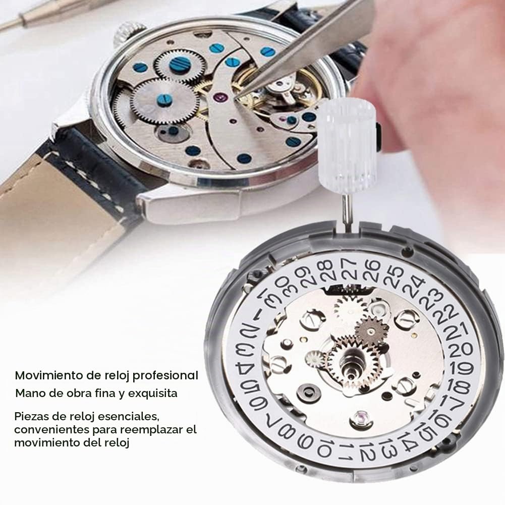 VENOAL Movimiento de Reloj NH34 NH34A Calendario de 3 DíGitos Movimiento AutomáTico GMT Movimiento de Alta PrecisióN Accesorios de Reloj