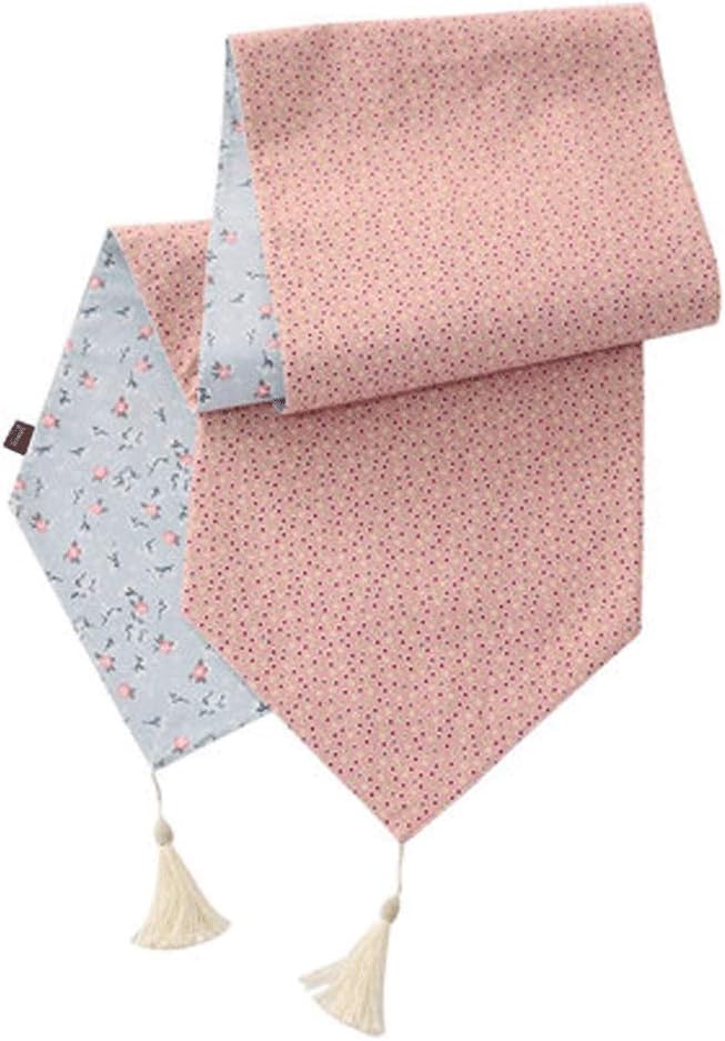 AGYH Table Flag Modern Minimalist Nordic Cotton and Linen Coffee Table Table mat Long Strip TV Cabinet Tablecloth Double-Sided Double Layer 34 * 150cm (Color : Pink, Size : 34 * 150cm)