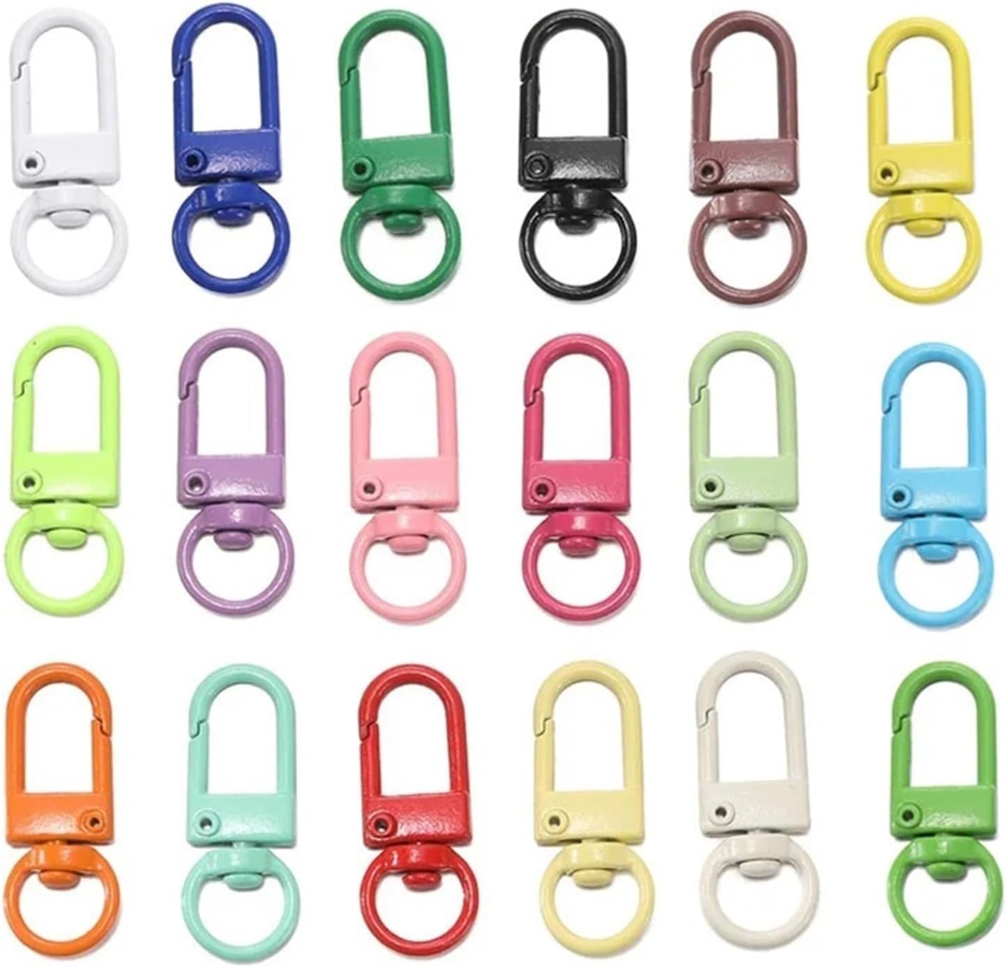 Lobster Clasp Hooks 60 Pcs/Lot Colorful Alloy Snap Lobster Clasp Hooks Luggage Accessories Keychain for DIY Bag Ornament Accessory Supplies Wholesale(Khaki)
