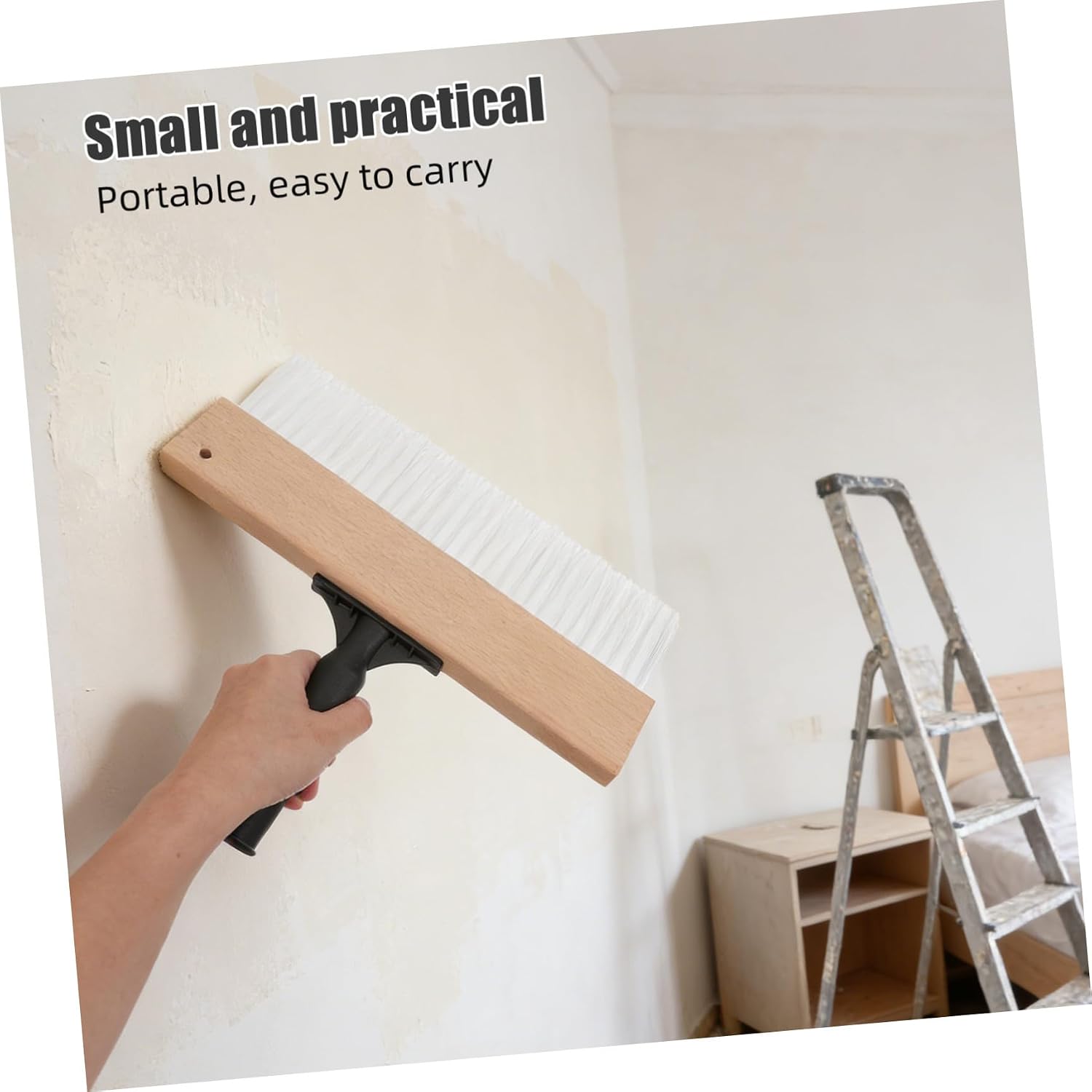 OUNONA Angled Paint Brush for Texture Walls with Lightweight Wood and Plastic Handle, Artistic Pattern Brush Minimizing Hand Fatigue, for Wall Decorations and Craft Painting