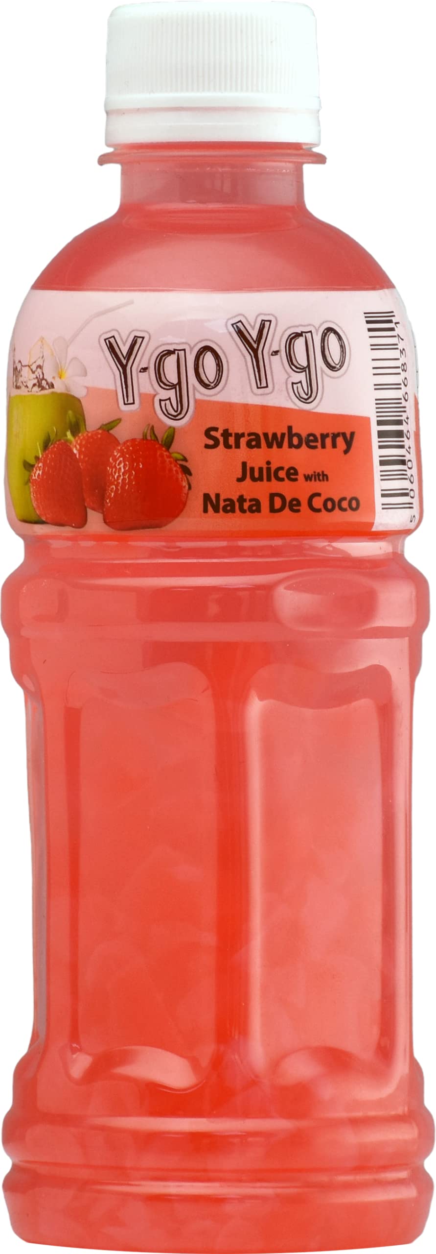 Y-Go Y-Go | Fruit Juice with Nata De Coco | Product from Thailand | Real Juicy and delicious | (Strawberry, Pack of 6)