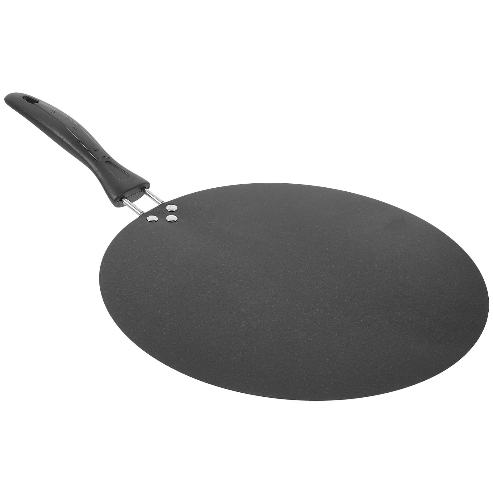 Veemoon Padella Antiaderente Piatta Rotonda in Ferro, per Crepe e Pancake | Superficie Liscia e Facile da Pulire, Struttura Portatile, Colore Nero, Uso su Fornello, Forno e Griglia