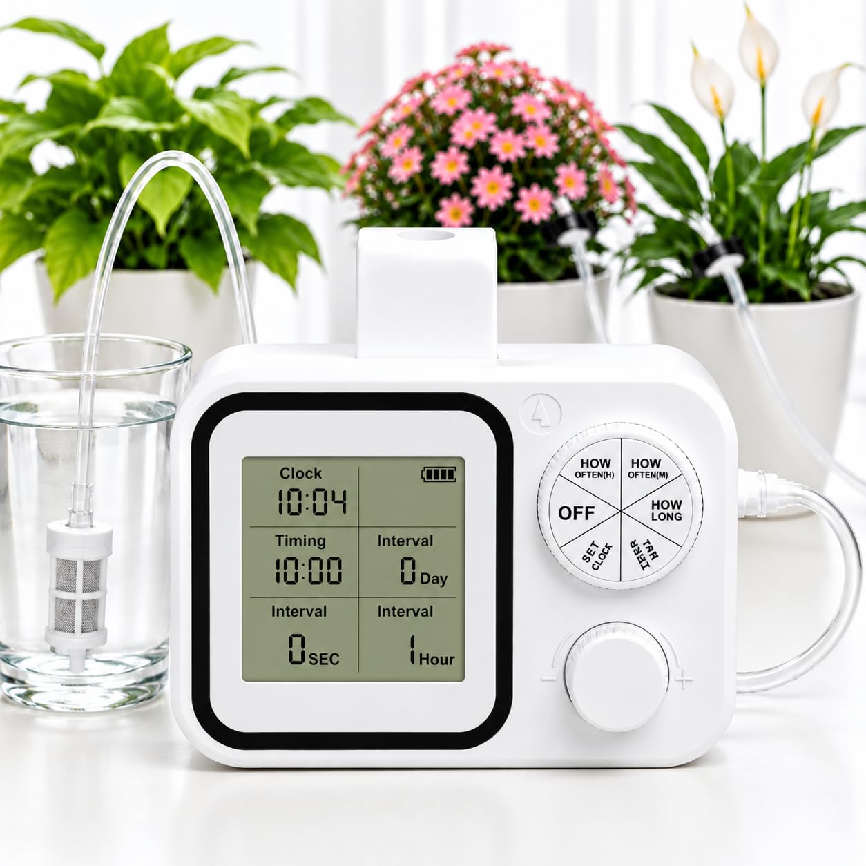 Abbeveratoio automatico per piante da interno, autoirrigazione programmabile