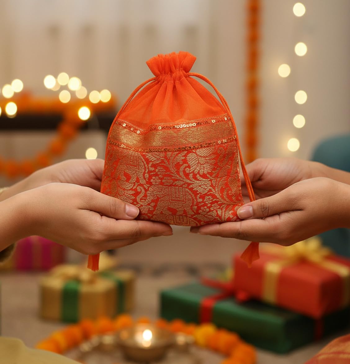 Touchstone Lot de 20 sacs cadeaux en brocart avec cordon de serrage